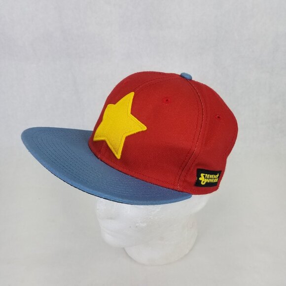 Steven Universe Lion Stuffie Cap Hat Red Snapback Flat Blue Bill Cartoon Network - Picture 7 of 16